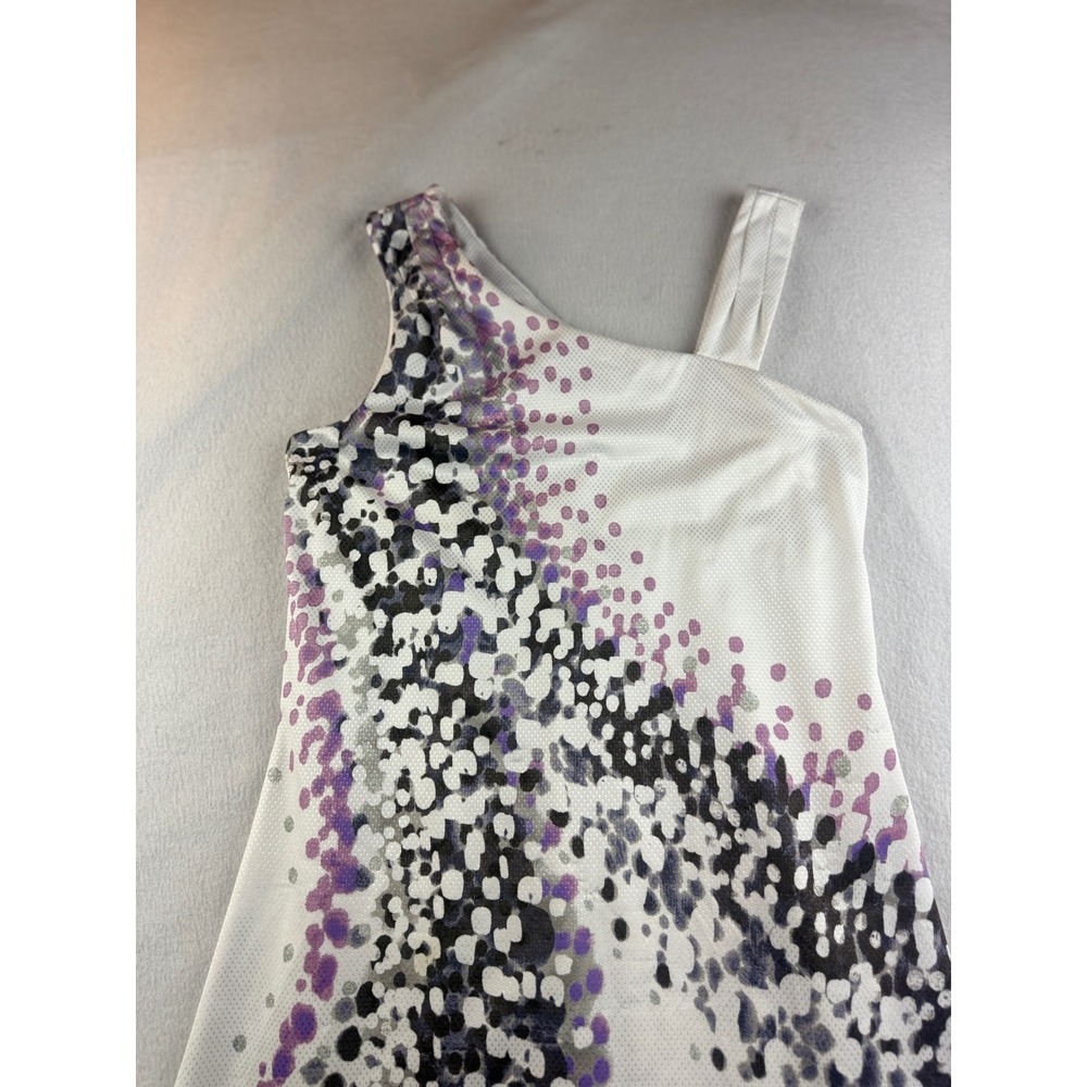 Tai One Shoulder Dress Womens Size S White Purple Abstract Sleeveless Mini - Picture 3 of 11